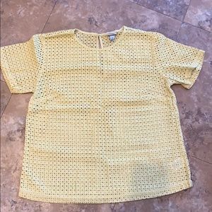 Yellow eyelet top